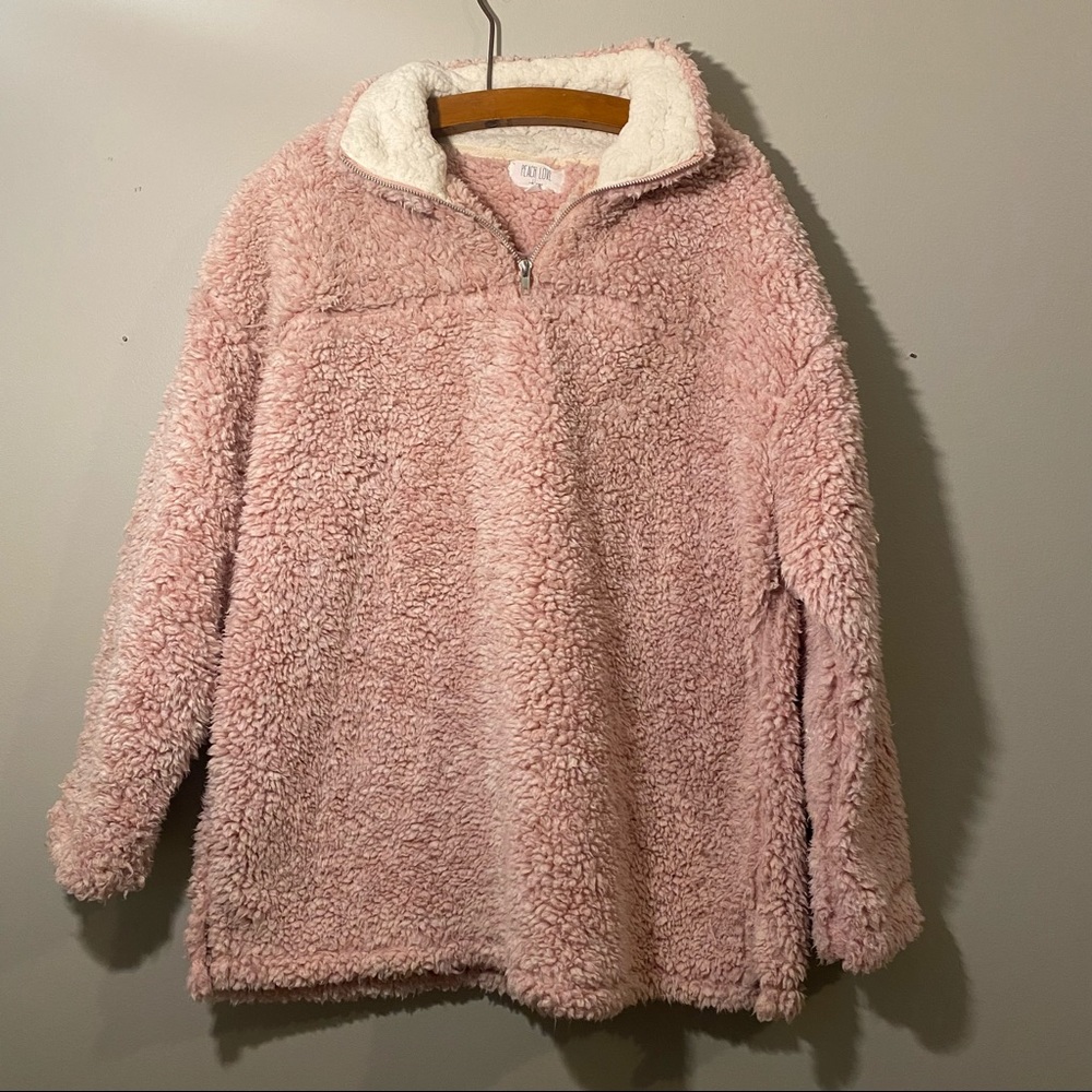 Peach love Sherpa pullover